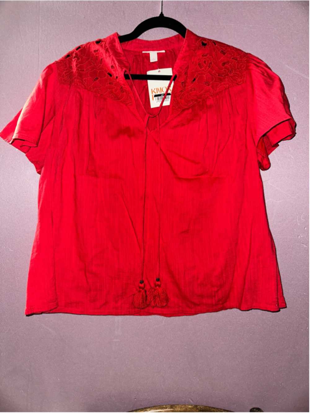 Women's Knox Rose Red Blouse Size L